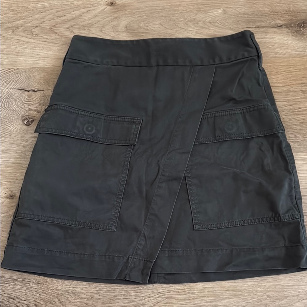 Dark Green Cargo Mini Skirt